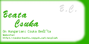 beata csuka business card